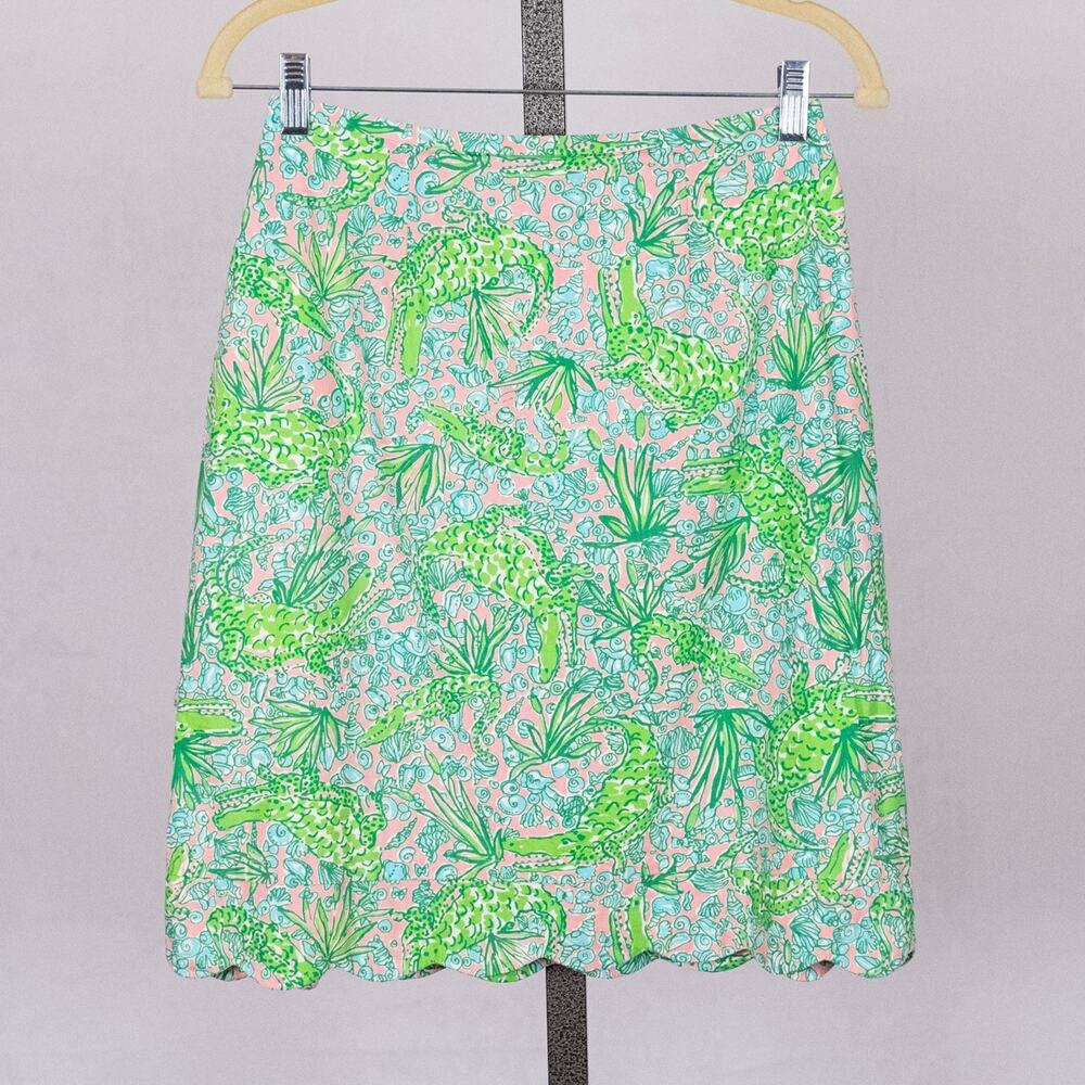Vintage Lilly Pulitzer See Ya Later Alligator Skirt Size 4 Preppy Tropical Beach - Picture 2 of 6